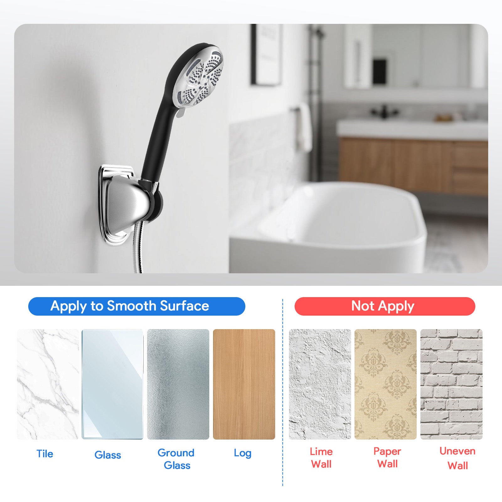FEELSO No-Drill Shower Head Holder